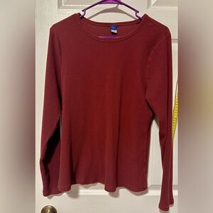 Old Navy Maroon Ribbed Tee